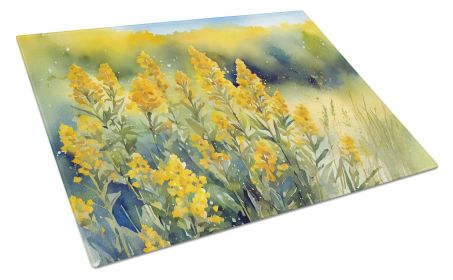 NEW Nebraska Goldenrod in Watercolor Glass Cutting Board Decorative Tempered Glass Kitchen Cutting and Serving Board Large Size Chopping Board