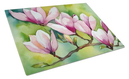 NEW Mississippi Magnolia in Watercolor Glass Cutting Board Decorative Tempered Glass Kitchen Cutting and Serving Board Large Size Chopping Board