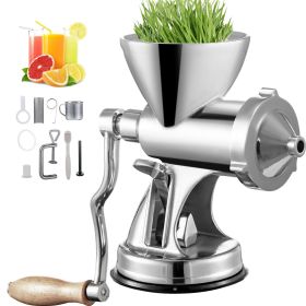 VEVOR Manual Wheatgrass Juicer with Suction Cup Base & Desktop Clamp Wheat Grass Grinder Long Screw Shaft Wheatgrass Juicer Stainless Steel for J