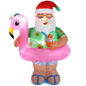 5.9 FT Lighted Christmas Inflatable Decoration, Inflatable Hawaii Santa Claus Outdoor Decoration, Funny Blow Up Yard Decorations With Built-in LE (Option: Default title)